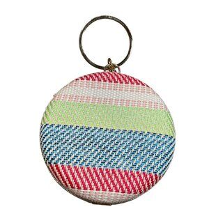 Alesssia Round 9" Textured Hardshell Handbag With Gold Trim
